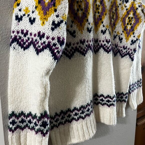 Women’s Talbots SZ Small Argle Wool Blend Sweater Nordic Design - Picture 6 of 15